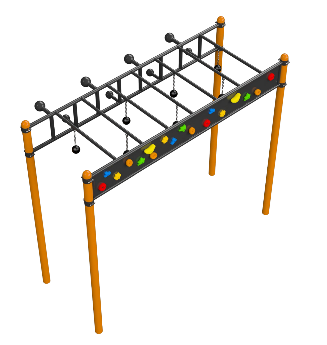 A horizontal ladder with elements