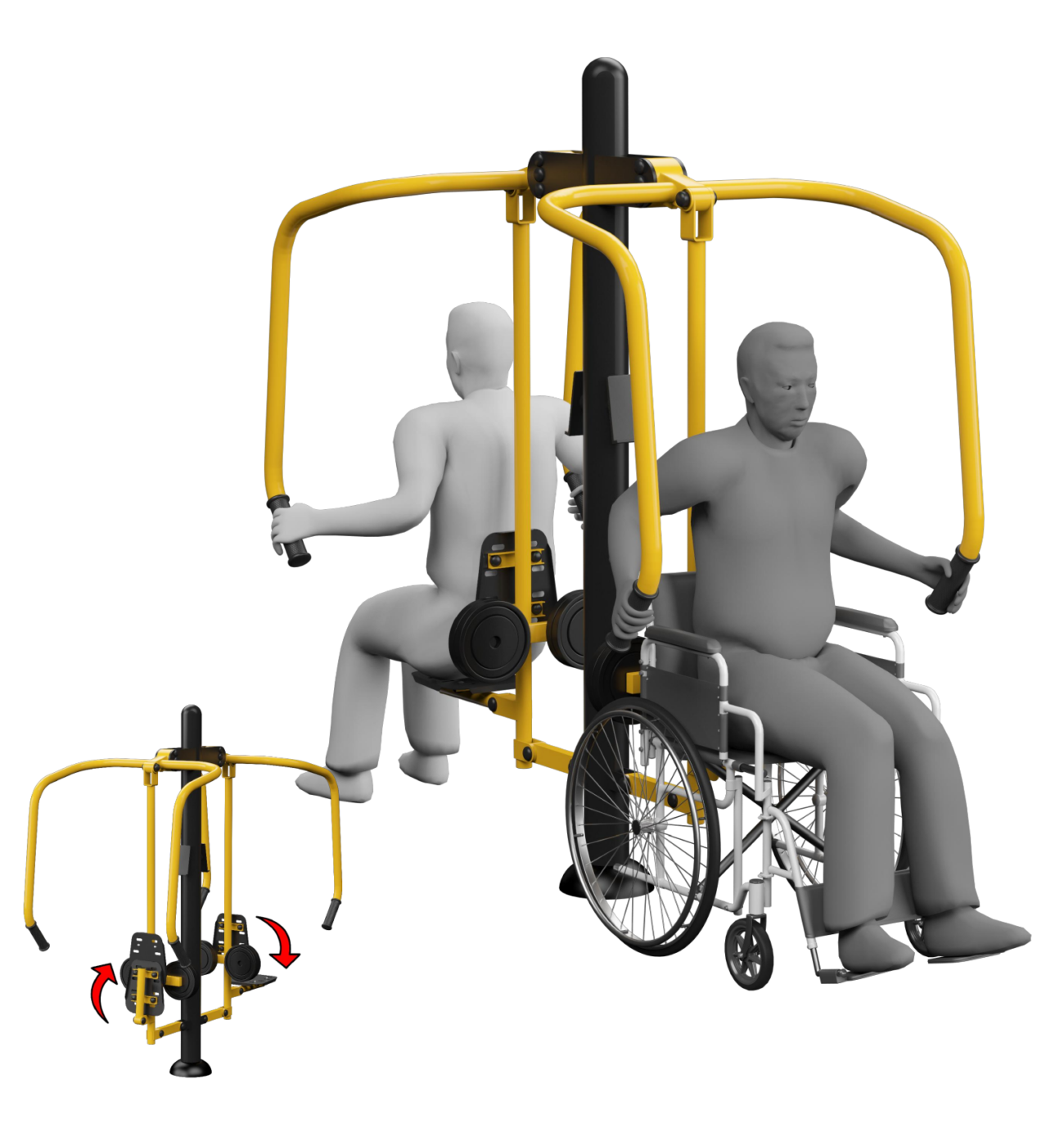 Integration bench press with a movable seat