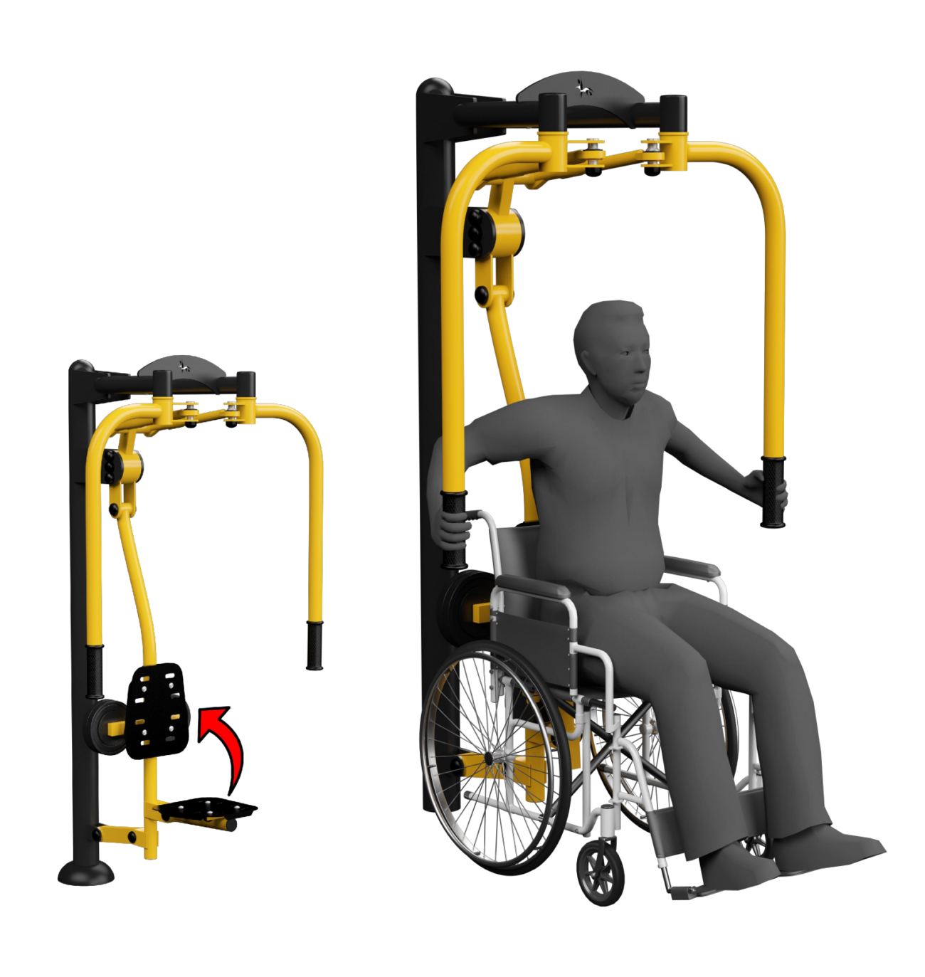 Integration butterﬂy with a movable seat